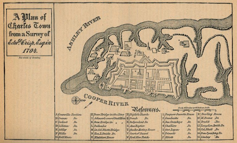 A map of Charles Town in 1704