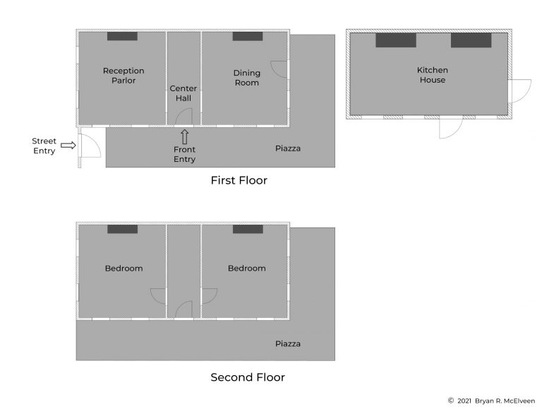 Floor Plans of a typical Charleston Single House