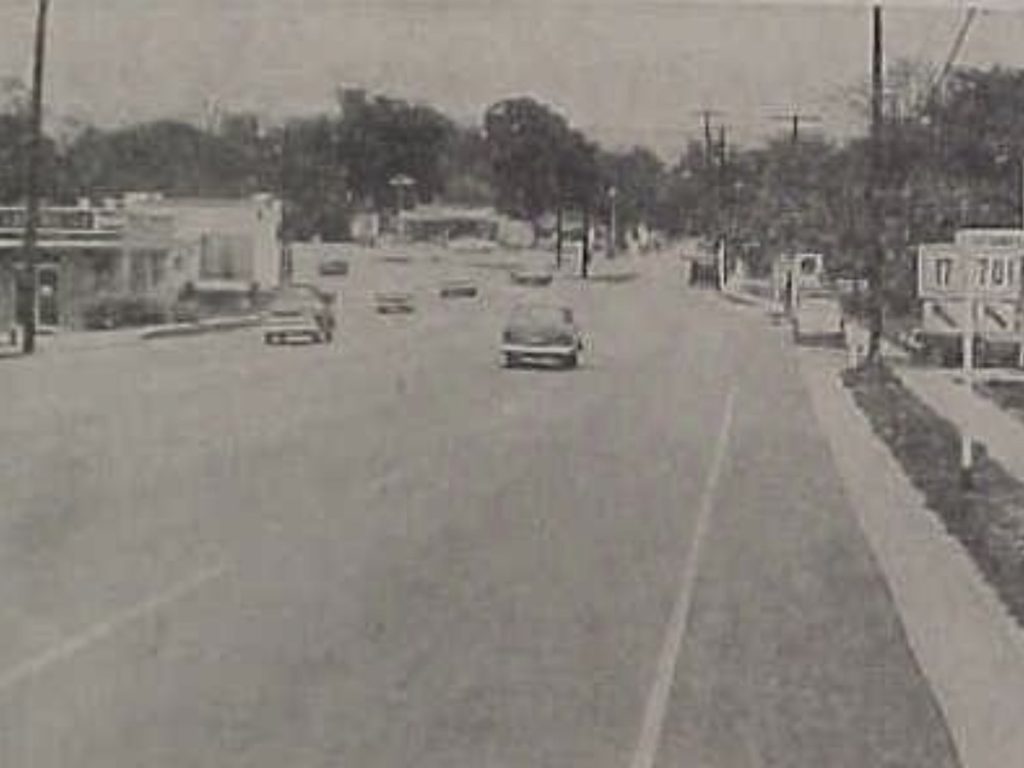 A 1958photo of Coleman Boulevard after its widening