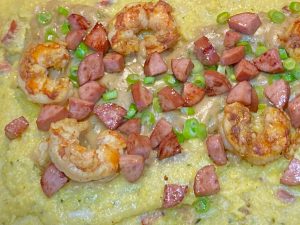A dish of shrimp & grits