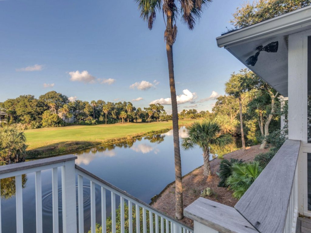 A view of a golf course at Wild Dunes from the porch of a home in Isle of Palms